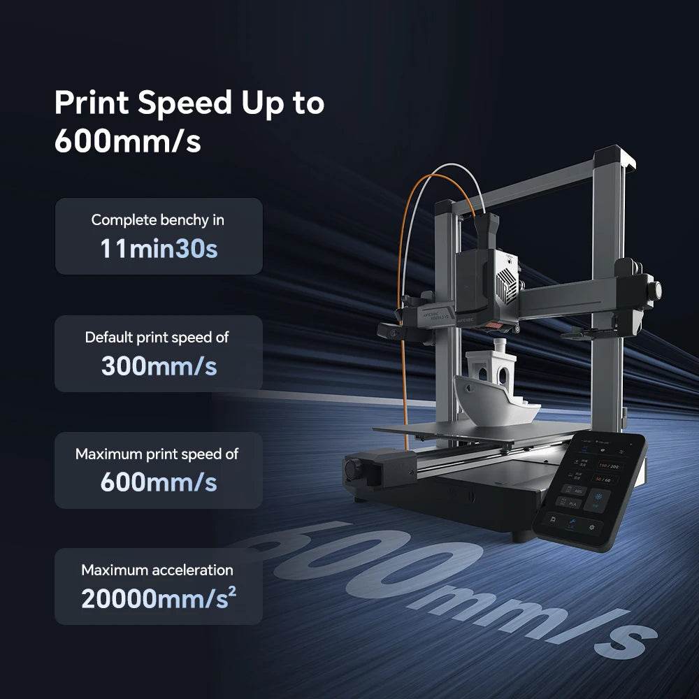 Anycubic Kobra 3 V2 3D Printer: 600Mm/S Fast Printing, 8 Vibrant Colors, APP Control, ACE Pro Filament Drying
