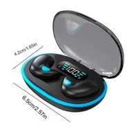 Detailed view of Xiaomi Invisible Bluetooth 5.3 Earbuds by ALLOYSEED with charging case dimensions, emphasizing its compact and lightweight design for easy portability.