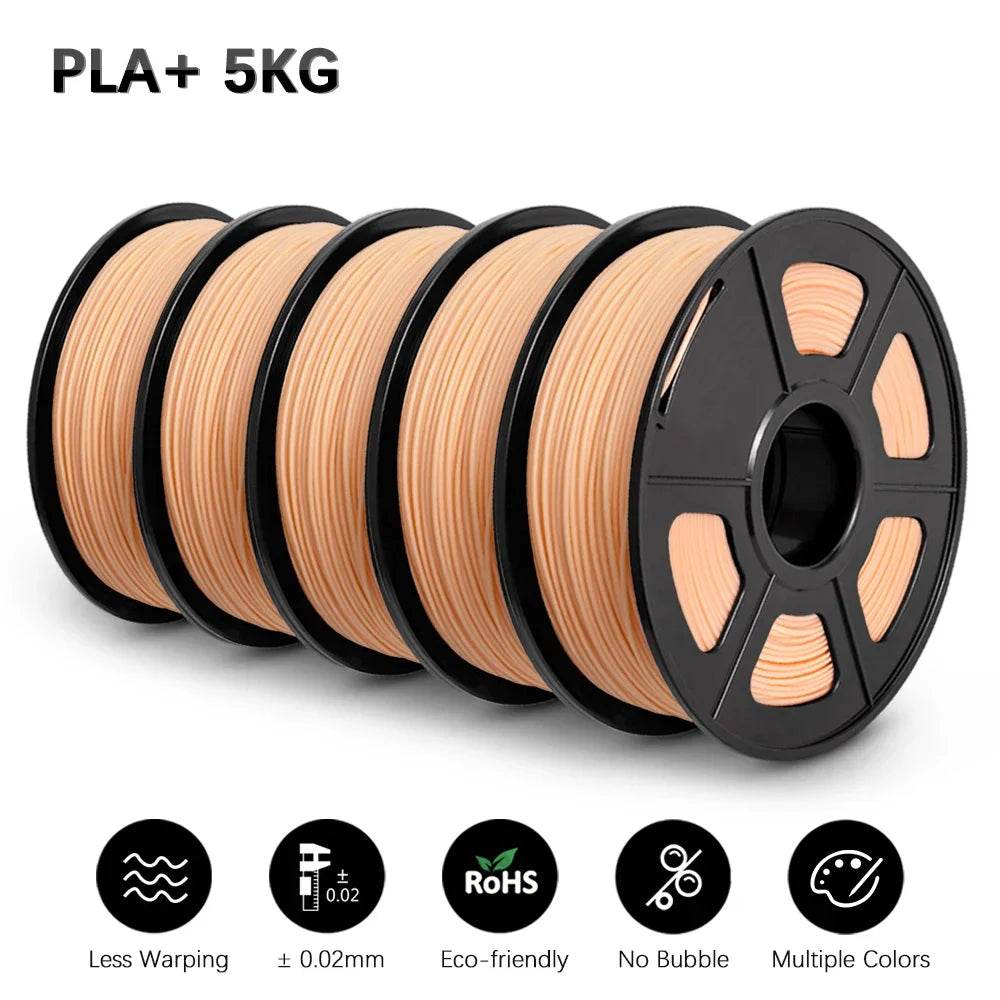 SUNLU PLAPLUS 1.75mm Filament 5kg - Tangle-Free, Eco-Friendly, Odorless, Bright Color PLA PLUS Beige 5 United States