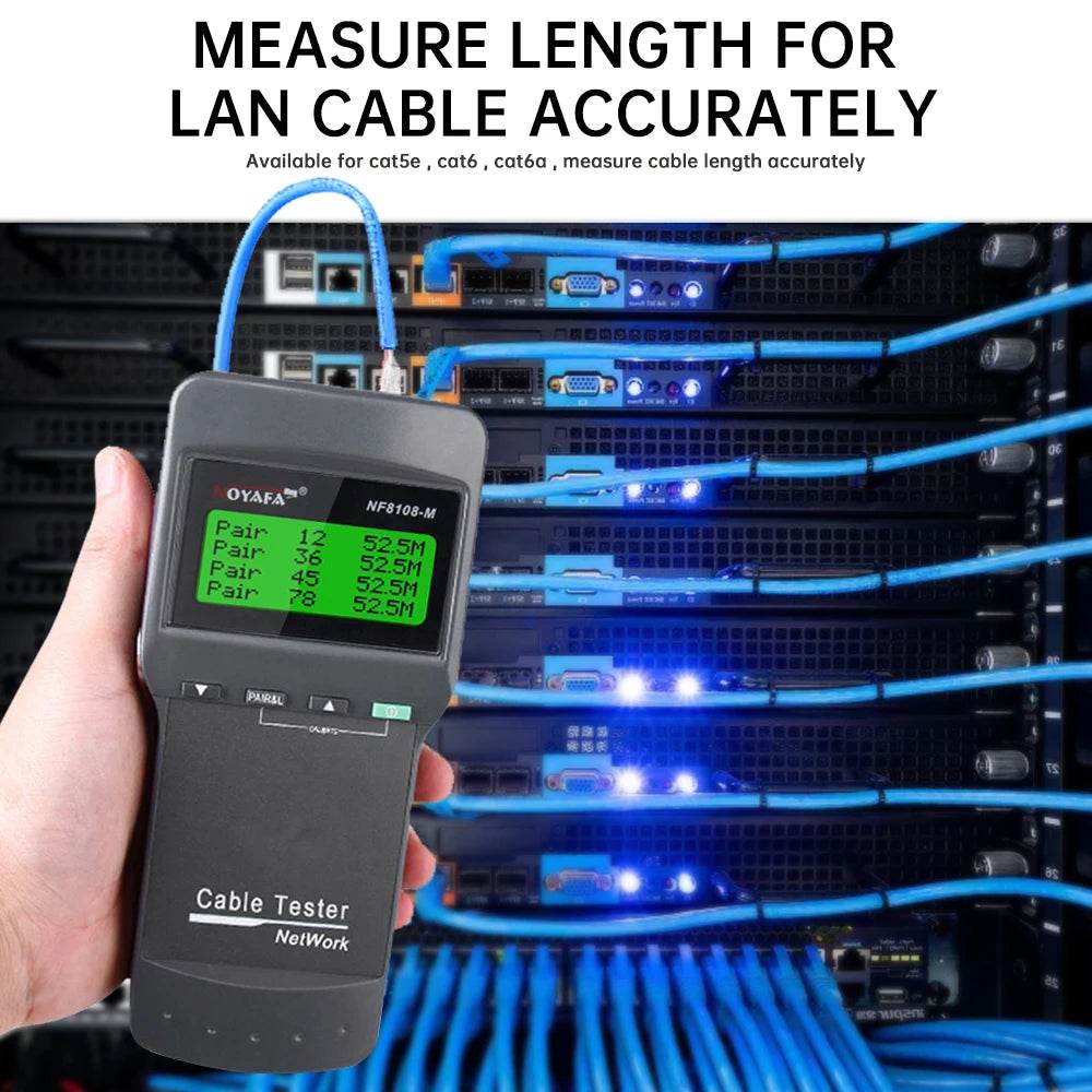 Noyafa NF-8108M Network Cable Tester - Fast RJ45 PoE Testing, Accurate Length Measurement