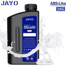 JAYO 3D Printer Resin - ABS-Like, Water Washable, 395-405nm, Durable High-Detail Prints. Showcasing the sleek black bottle with a dragon model, highlighting its remarkable high-detail printing capabilities.
