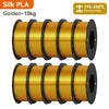 KINGROON 10KG Silk PLA Filament Set 1.75mm | Vibrant Mixed Colors with Glossy Finish 10kg Silk PLA Golden United States