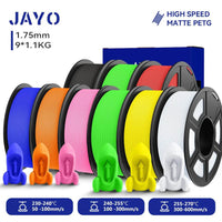 JAYO PETG Filament 1.75mm - 9 Rolls for Fast, Reliable 3D Printing with Matte Finish BK2GNRDBLORPKYLWT United States