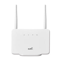 Front view of the Nova 4G Wireless Router by APWIKOGER, featuring indicator lights and dual antennas for superior internet performance.