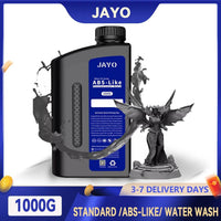 JAYO 3D Printer Resin bottle showcasing ABS-like water washable formula, ideal for durable high-detail prints. Perfect for creators seeking precision in their 3D models.