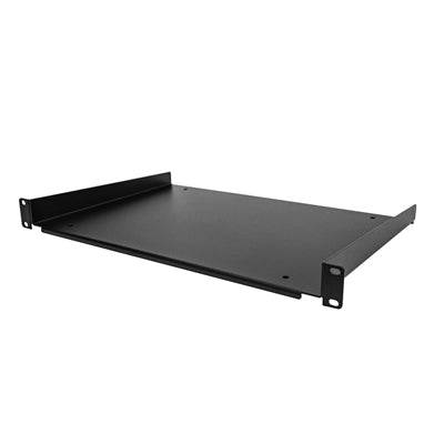 1U Server Rack Shelf - 19" Universal Fit, 12" Deep, 55lb Capacity, Durable Cold-Rolled Steel
