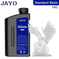 JAYO 3D Printer Resin - ABS-Like, Water Washable, 395-405nm, Durable High-Detail Prints presented with a striking winged figure model, demonstrating exceptional fine details and robustness.