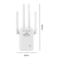 ALLOYSEED 2.4 GHz Long Range WiFi Extender with 4 Antennas & Ethernet Port, Easy Setup