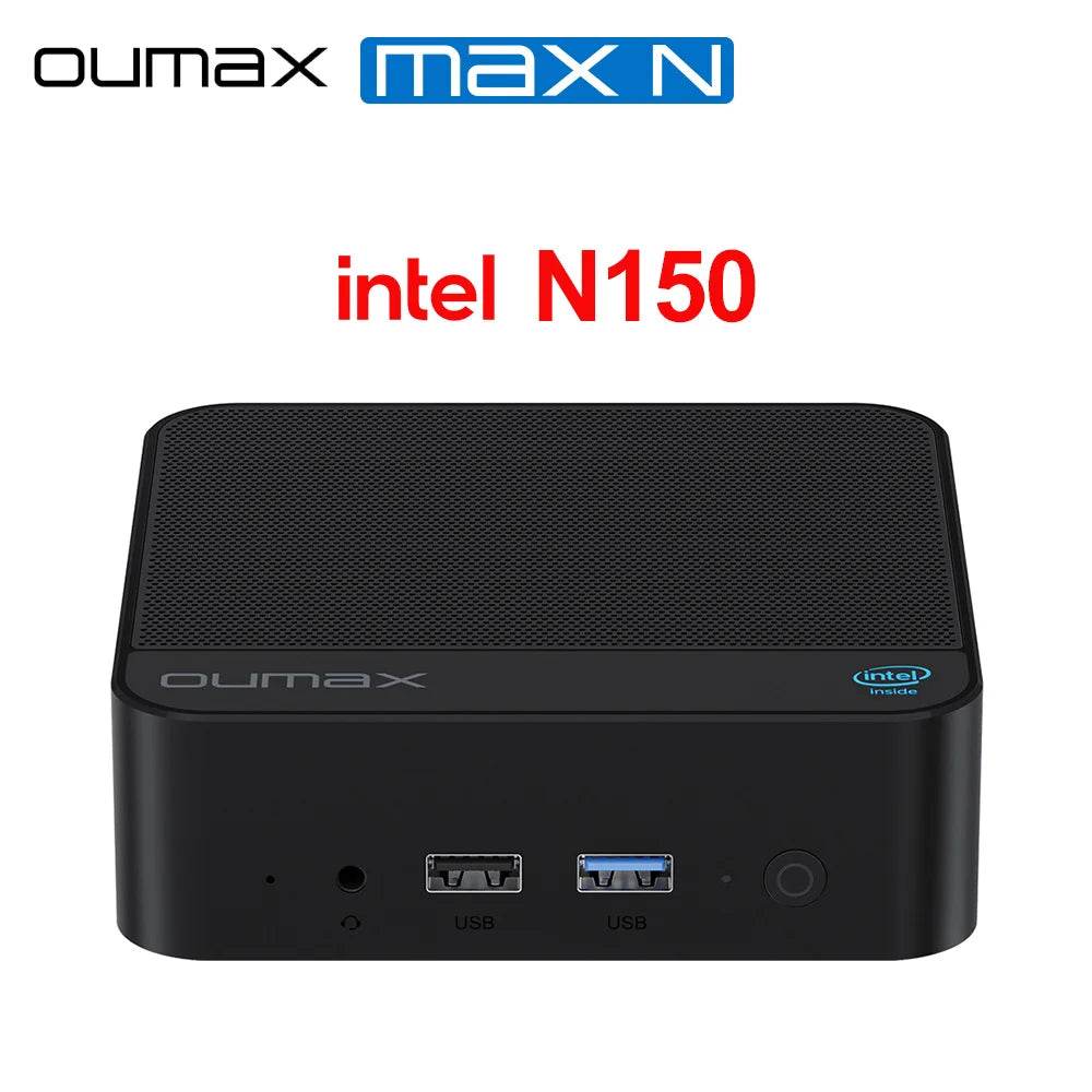 OUMAX Intel N150 Mini PC - 16GB RAM, 500GB Storage, Whisper-Quiet Design for Office Use