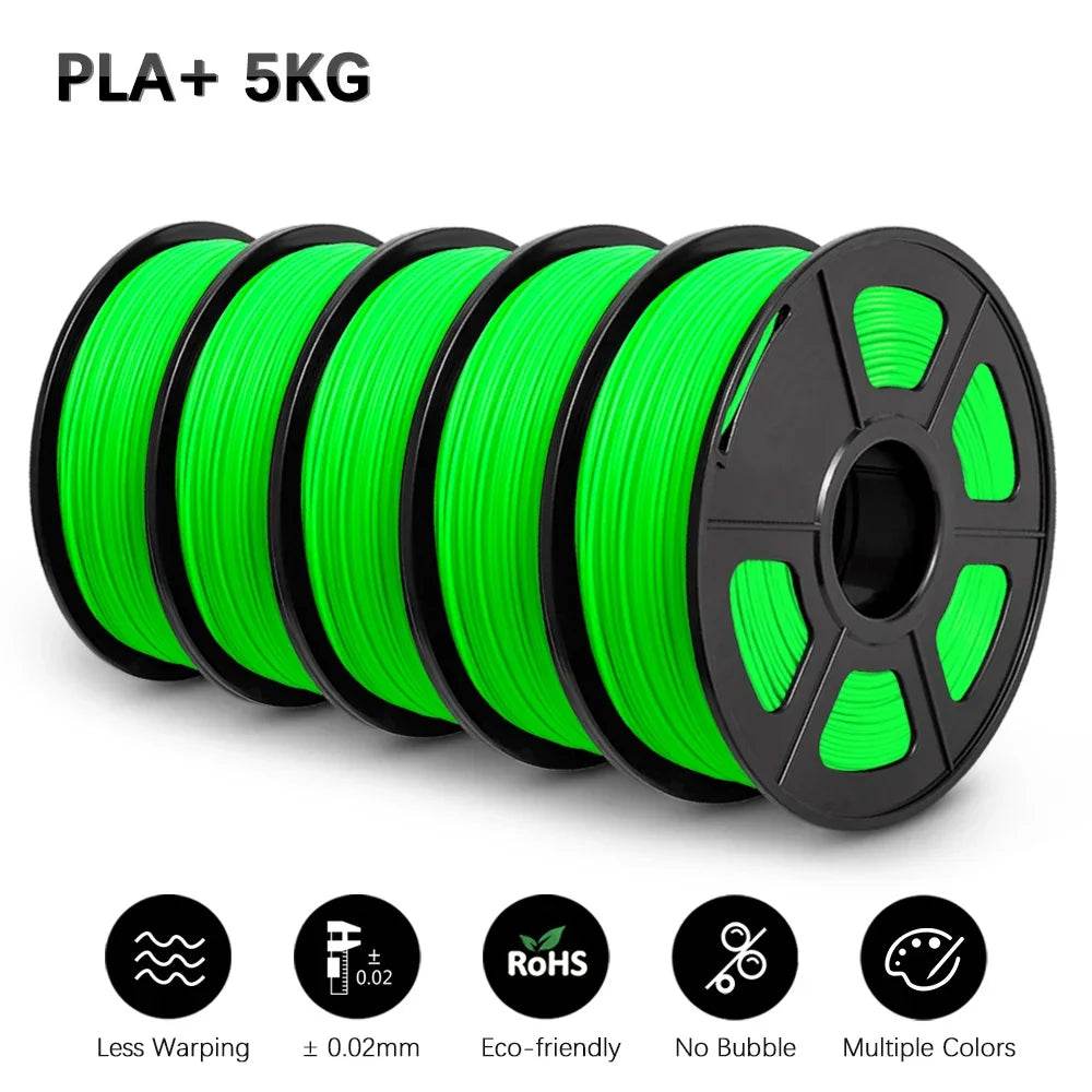 SUNLU PLAPLUS 1.75mm Filament 5kg - Tangle-Free, Eco-Friendly, Odorless, Bright Color PLA PLUS Green 5 United States