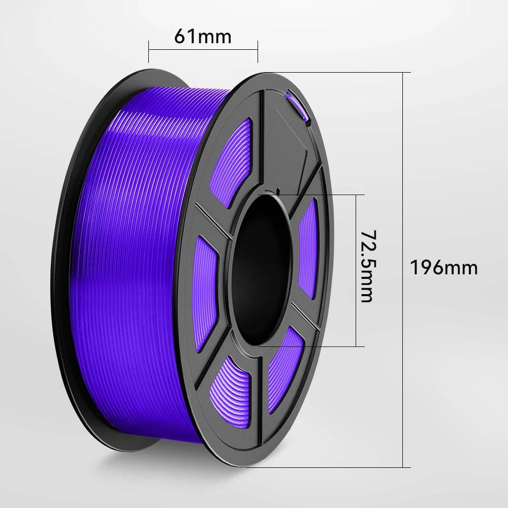 JAYO 1.75mm Transparent PETG PLA Filament - 10 Rolls of Clear Multicolor for Vibrant 3D Printing
