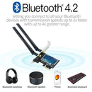 FENVI FV-AC1200 PCIe WiFi Card - 1200Mbps Dual Band 2.4GHz/5GHz, Easy Install for Gaming & Streaming