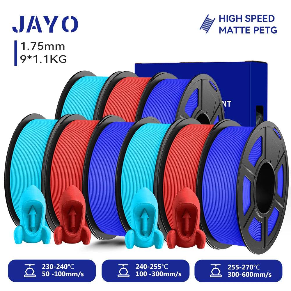 JAYO PETG Filament 1.75mm - 9 Rolls for Fast, Reliable 3D Printing with Matte Finish 3SB3RD3BL United States