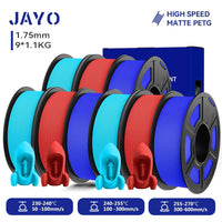 JAYO PETG Filament 1.75mm - 9 Rolls for Fast, Reliable 3D Printing with Matte Finish 3SB3RD3BL United States