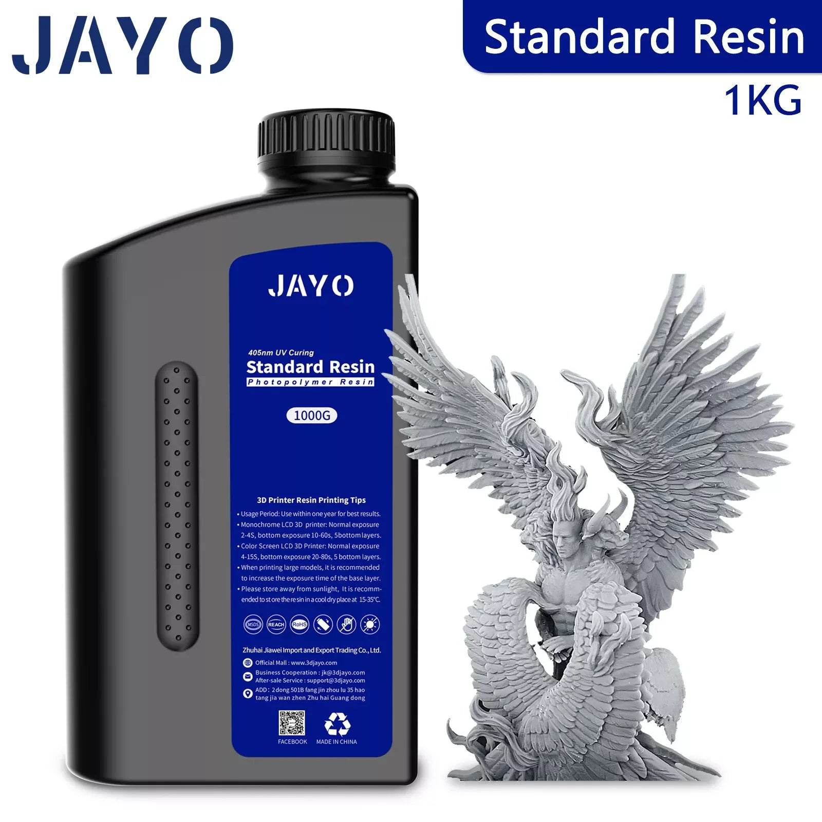 JAYO 3D Printer Resin - ABS-Like, Water Washable, 395-405nm, Durable High-Detail Prints with an exquisite sculpted figure, showcasing the superior detail and strength of the resin.