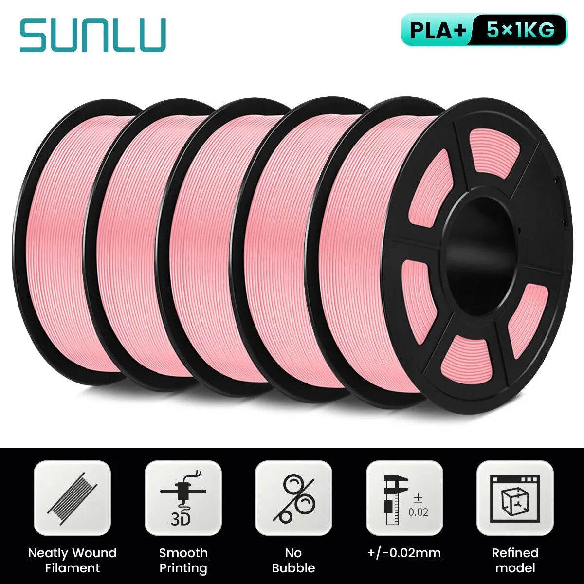 Sunlu PLA Plus 1.75mm 5Kg Colorful Filament for Vivid 3D Printing and Strong, Smooth Output PLA PLUS Sakura PK United States