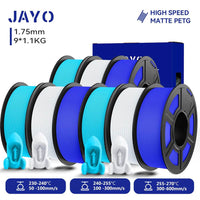 JAYO PETG Filament 1.75mm - 9 Rolls for Fast, Reliable 3D Printing with Matte Finish 3SB3BL3WT United States