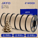 JAYO Wood PLA 3D Filament 1.75mm 1.1kg - 6 Roll Set with a light wood appearance and detailed printed trees, enhancing your artistic 3D printing experience.