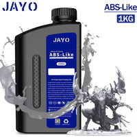 JAYO 3D Printer Resin - ABS-Like, Water Washable, 395-405nm, Durable High-Detail Prints. Illustrating the product alongside a captivating monster model, showcasing its ability to achieve intricate details.