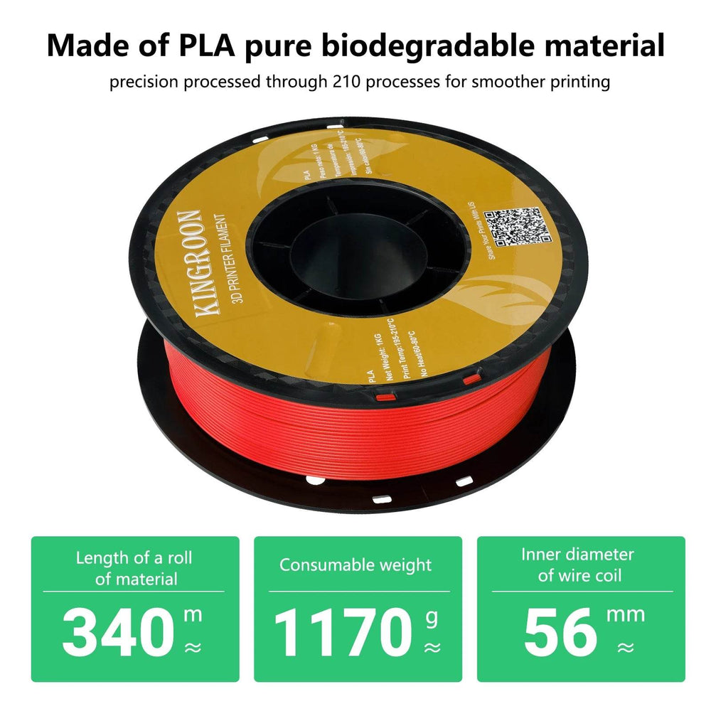 Kingroon 22Lbs Pro Quality PETG & PLA Filament - 10 Rolls Mixed Colors, Eco-Friendly 1.75mm