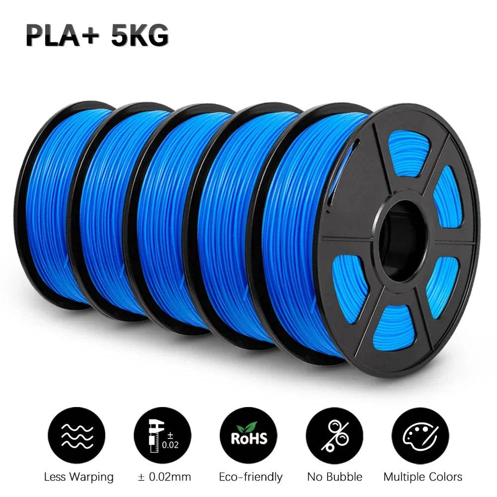 SUNLU PLAPLUS 1.75mm Filament 5kg - Tangle-Free, Eco-Friendly, Odorless, Bright Color PLA PLUS Blue 5 United States