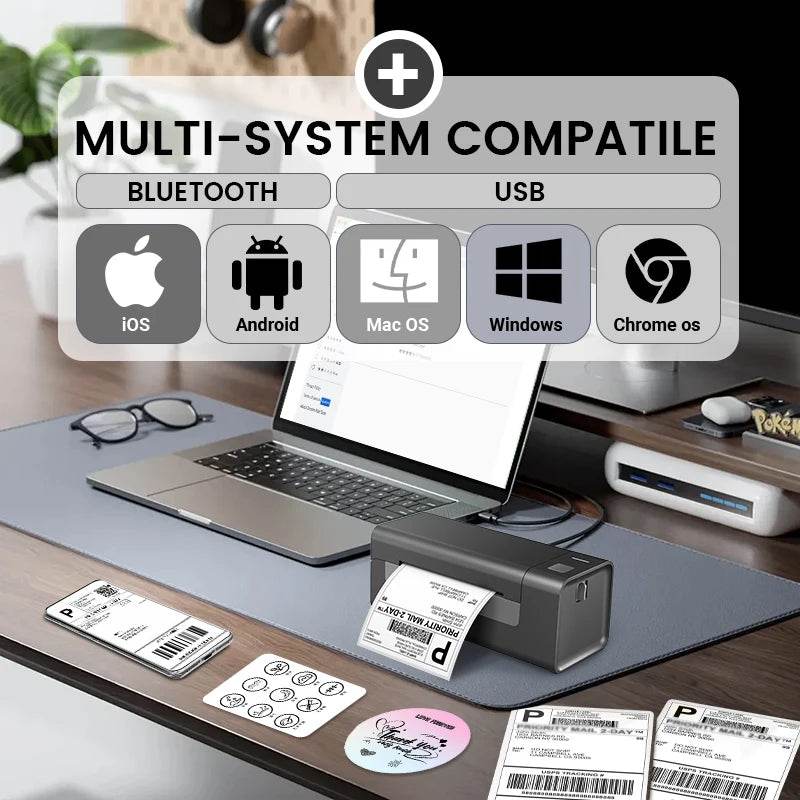 Knaon Bluetooth Thermal Printer 4x6 Inch - Portable Wireless Shipping Label Maker