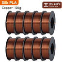 KINGROON 10KG Silk PLA Filament Set in rich copper hue, 1.75mm diameter offering a glossy finish for stunning 3D prints.