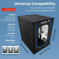 YOOPAI 3D Printer Enclosure for Bambu & Creality with LED Light - Fireproof, Dustproof, Temperature Control P1 (high 75cm) United States