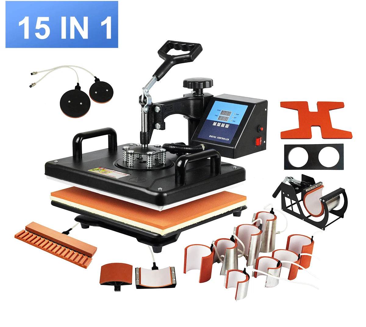 SHUOHAO 15 In 1 Sublimation Heat Press Machine - Versatile DIY Printer for T-Shirts, Mugs, Caps & More