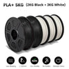 SUNLU PLAPLUS 1.75mm Filament 5kg - Tangle-Free, Eco-Friendly, Odorless, Bright Color PLA PLUS 2BK 3WT United States