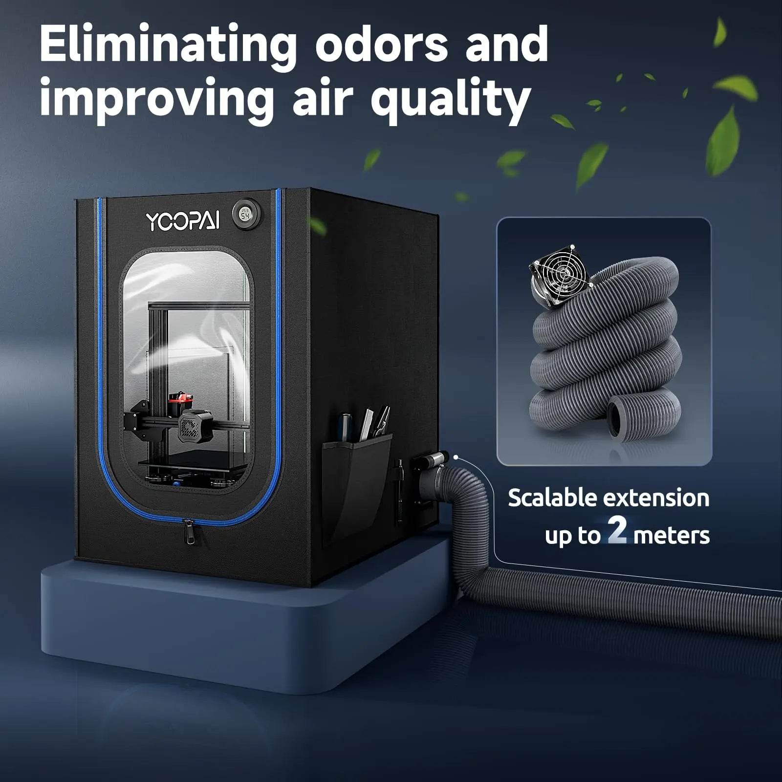 YOOPAI 3D Printer Enclosure for Bambu & Creality with LED Light - Fireproof, Dustproof, Temperature Control