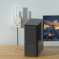 LAIMANEI 1200Mbps Dual Band WiFi Repeater with 4 Antennas & WAN/LAN Port for Seamless Connectivity