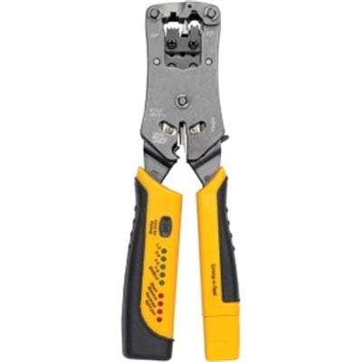 Eaton TrippLite RJ11 RJ12 RJ45 Wire Crimper With Built-In Cable Tester for Networking Solutions