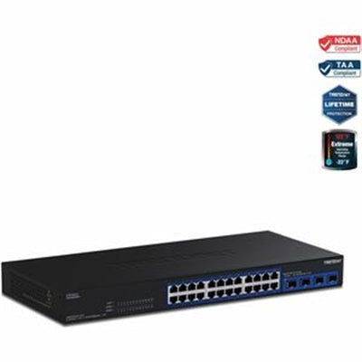 TRENDnet 28-Port Multi-Gig Switch – 2.5G/10G Ethernet, Rack Mountable, Lifetime Warranty