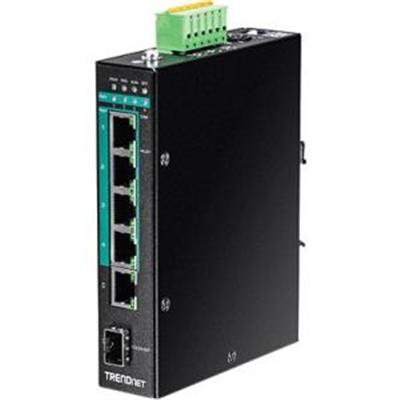 TRENDnet 6-Port Industrial Gigabit PoE Plus Managed DIN-Rail Switch, 120W PoE Budget, IP30 Enclosure