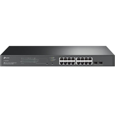 TP-Link JetStream 18-Port Gigabit Smart Switch with 16 PoE+ Ports and 2 SFP Slots