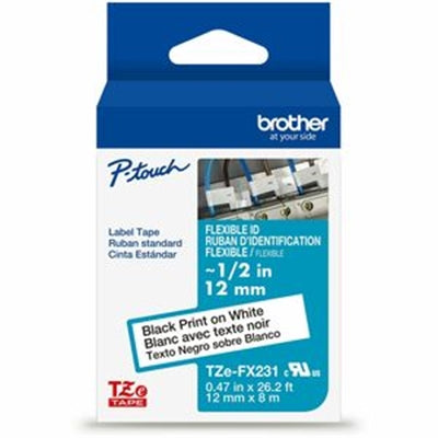 Brother P-Touch 1/2" White Tape - Durable and Weather Resistant Label Maker Tape