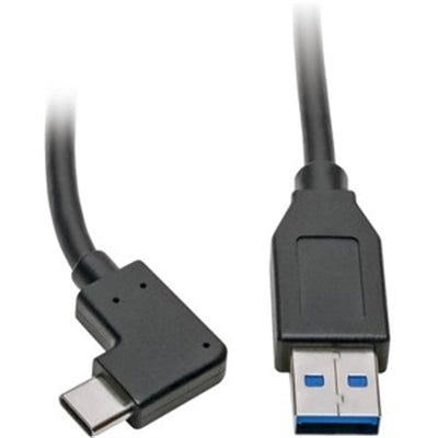 Eaton TrippLite 3ft USB C to USB A Right Angle Cable, High-Speed 5 Gbps, USB 3.1 Type C M/M
