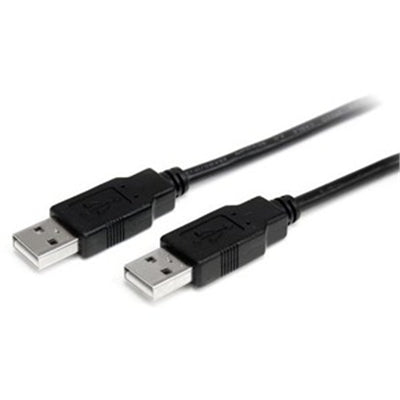 2M USB 2.0 A to A Male Cable - High-Speed Data Transfer - Durable Black Connection