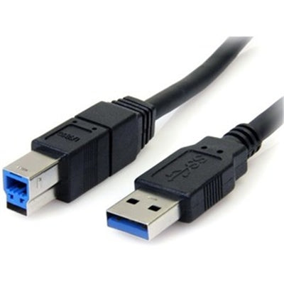 10 Ft Black USB 3.0 A to B Cable - High-Speed Male to Male Connection for Printers & Scanners
