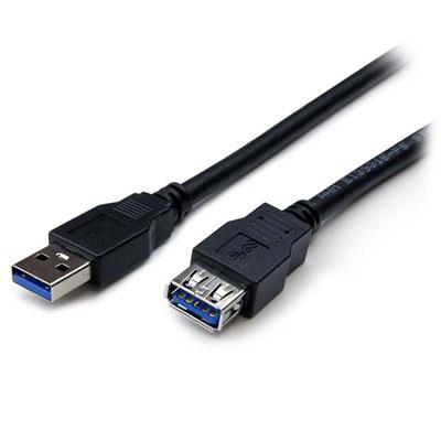 2M USB 3.0 Extension Cable Male to Female - High-Quality Black SuperSpeed Data Transfer Up to 5Gbps
