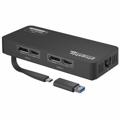 4K Dual Monitor USB-C and USB 3.0 Display Adapter with HDMI and DisplayPort Support
