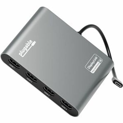 USB C to 4 HDMI Adapter with 100W Power Delivery for 4K HDMI Display on Mac, Windows & Thunderbolt