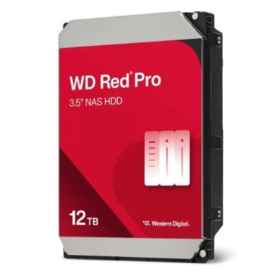 WD Red Pro 12TB SATA Hard Drive - 3.5 Inch Internal HDD for NAS Systems