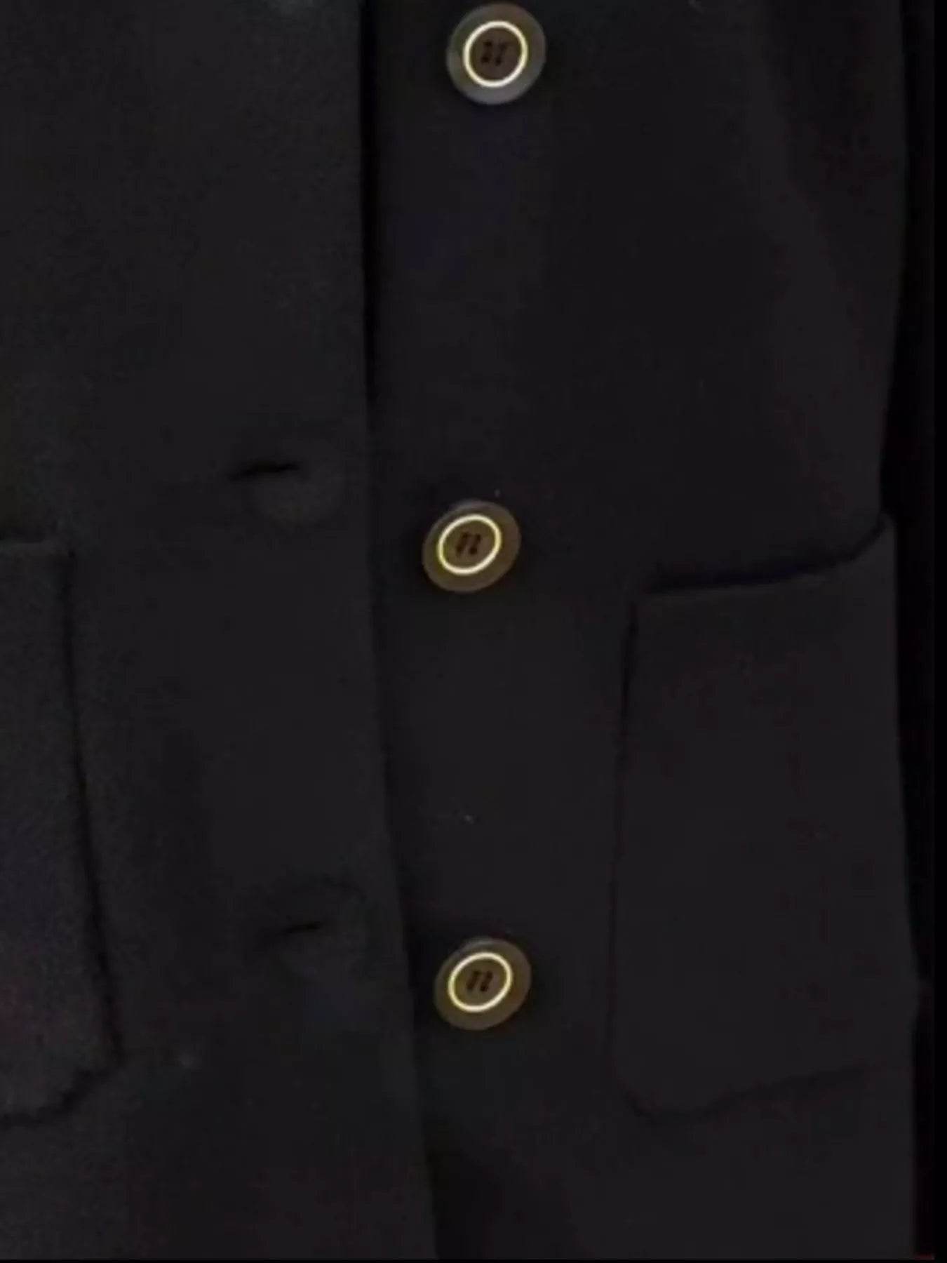 Full Size Button-Front Raglan Sleeve Coat Plus Size - Store 42