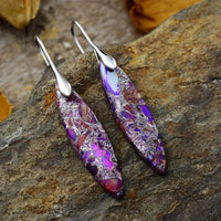 Elegant Copper & Natural Stone Geometric Earrings - 18K Gold-Plated Chic Jewelry - Store 42