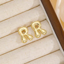 18K Gold-Plated Bubble Letter Stud Earrings - Unique, Dainty & Lightweight for Everyday Wear - Store 42