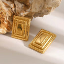 18K Gold-Plated Stainless Steel Square Shape Earrings - Store 42