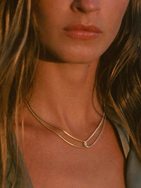Elegant 18K Gold-Plated Stainless Steel Two-Tone Layered Necklace for Women - Store 42