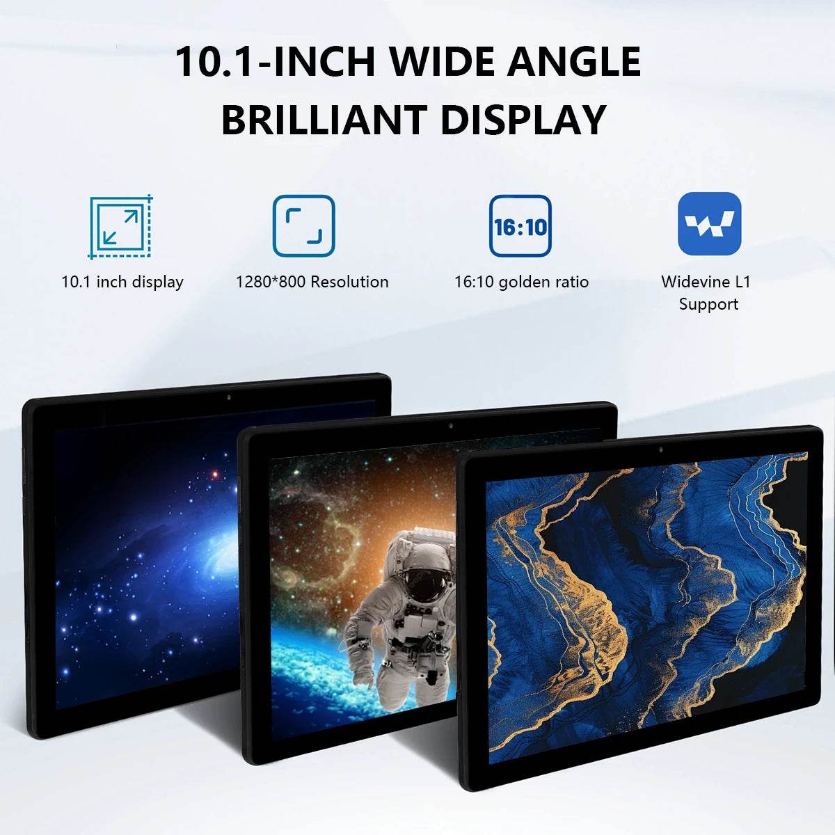 A10L 10-Inch Tablet Android 14, 12GB RAM, 64GB ROM, WiFi 6, Expandable Storage Up to 1TB